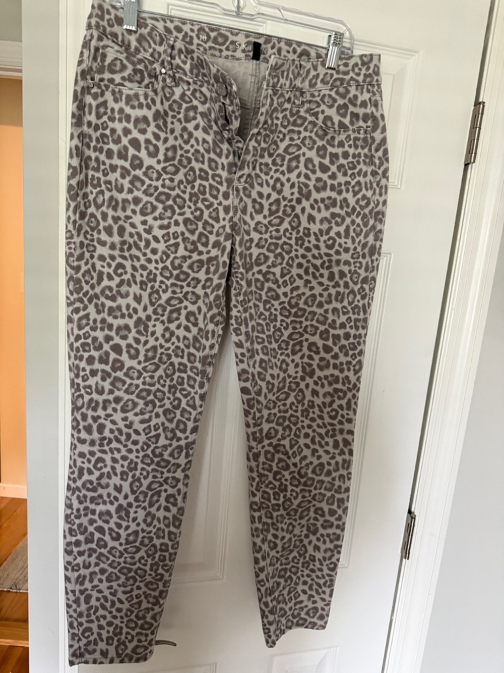 White House black market Leopard Print Slim Pants - Taupe & Gray